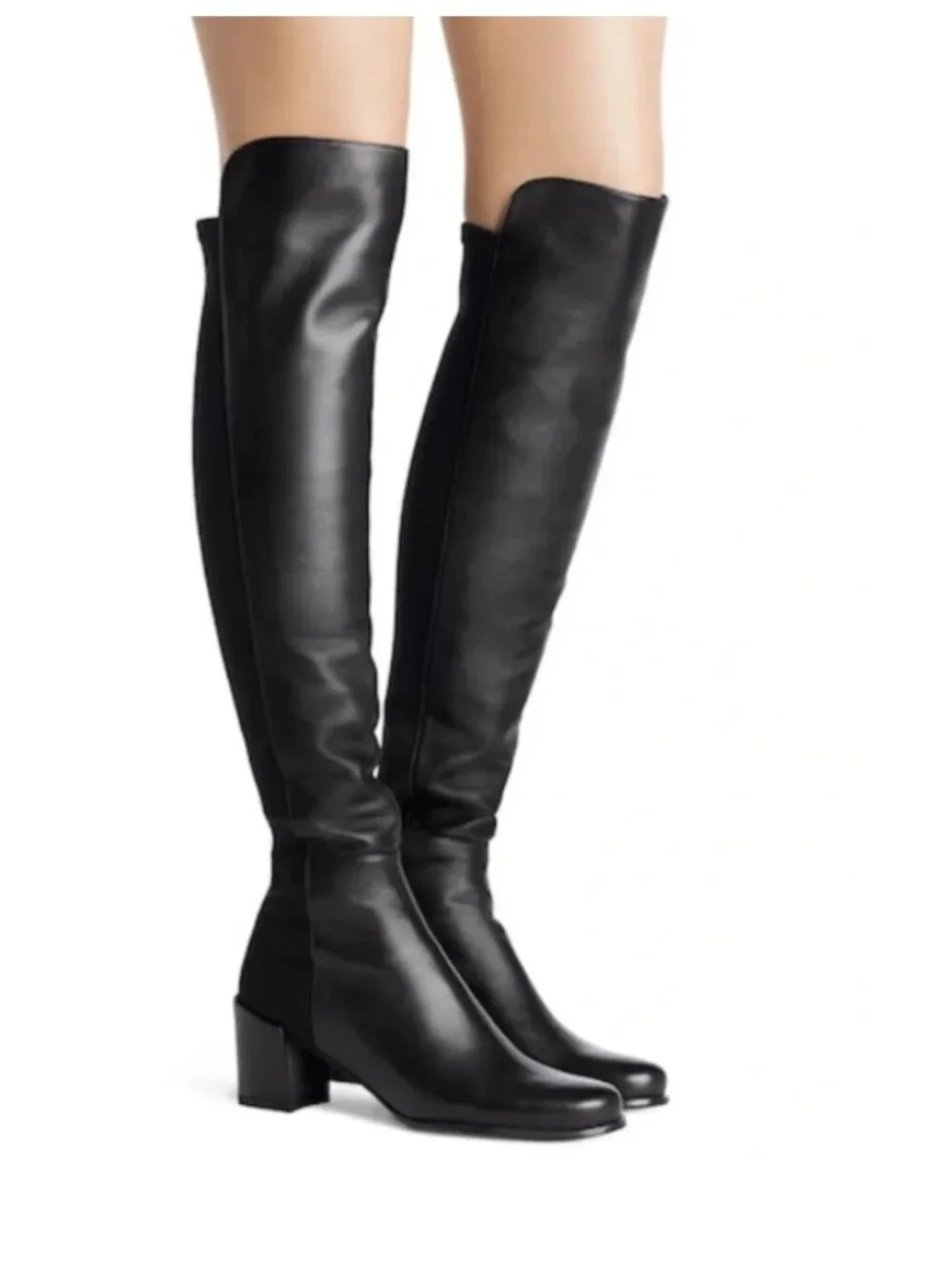 Stuart Weitzman Gillian 60 Tall Leather Boots Black Knee High Size 8 NWT